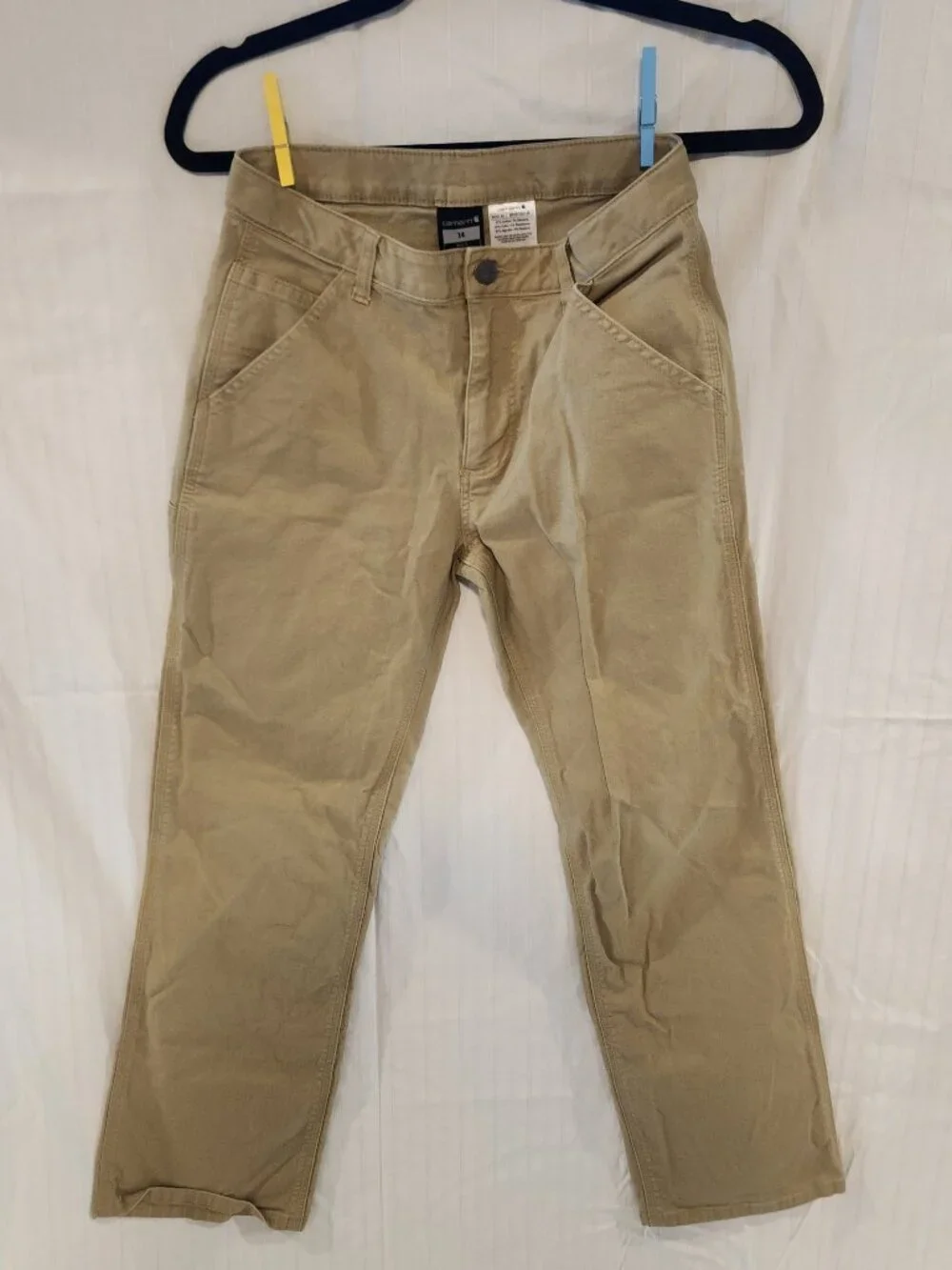 Boys Carhartt Canvas Carpenter Pants & NASA Space Shuttle Tee Bundle Size 14